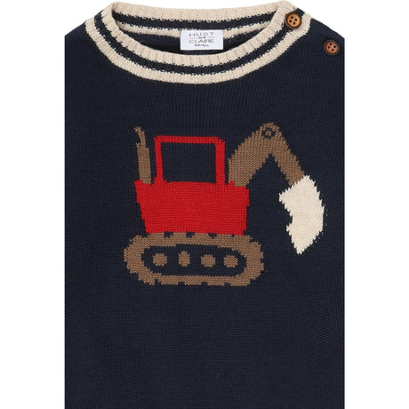 Hust & Claire More Navy Pilou Knit Backhoe
