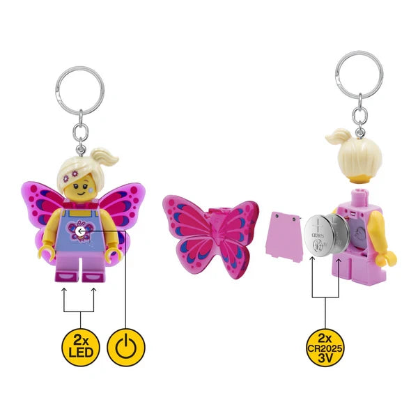 Euromic Lego® Iconic Butterfly Girl Keychain W/Led Light