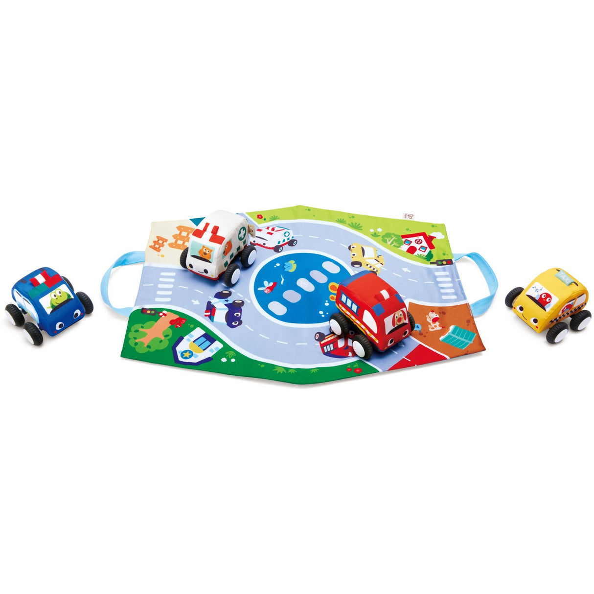 Hape Pull-Back Plush Car Set