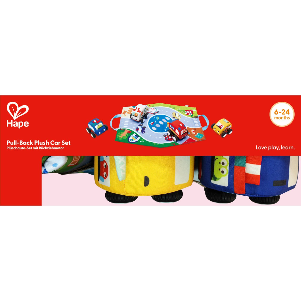 Hape Pull-Back Plush Car Set