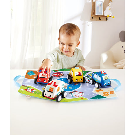 Hape Pull-Back Plush Car Set