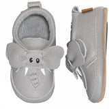 MELTON Opal Gray Elephant leather slippers
