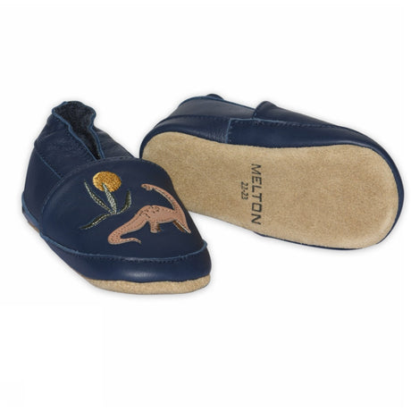 MELTON Navy Academy Dinosaur Leather Slippers