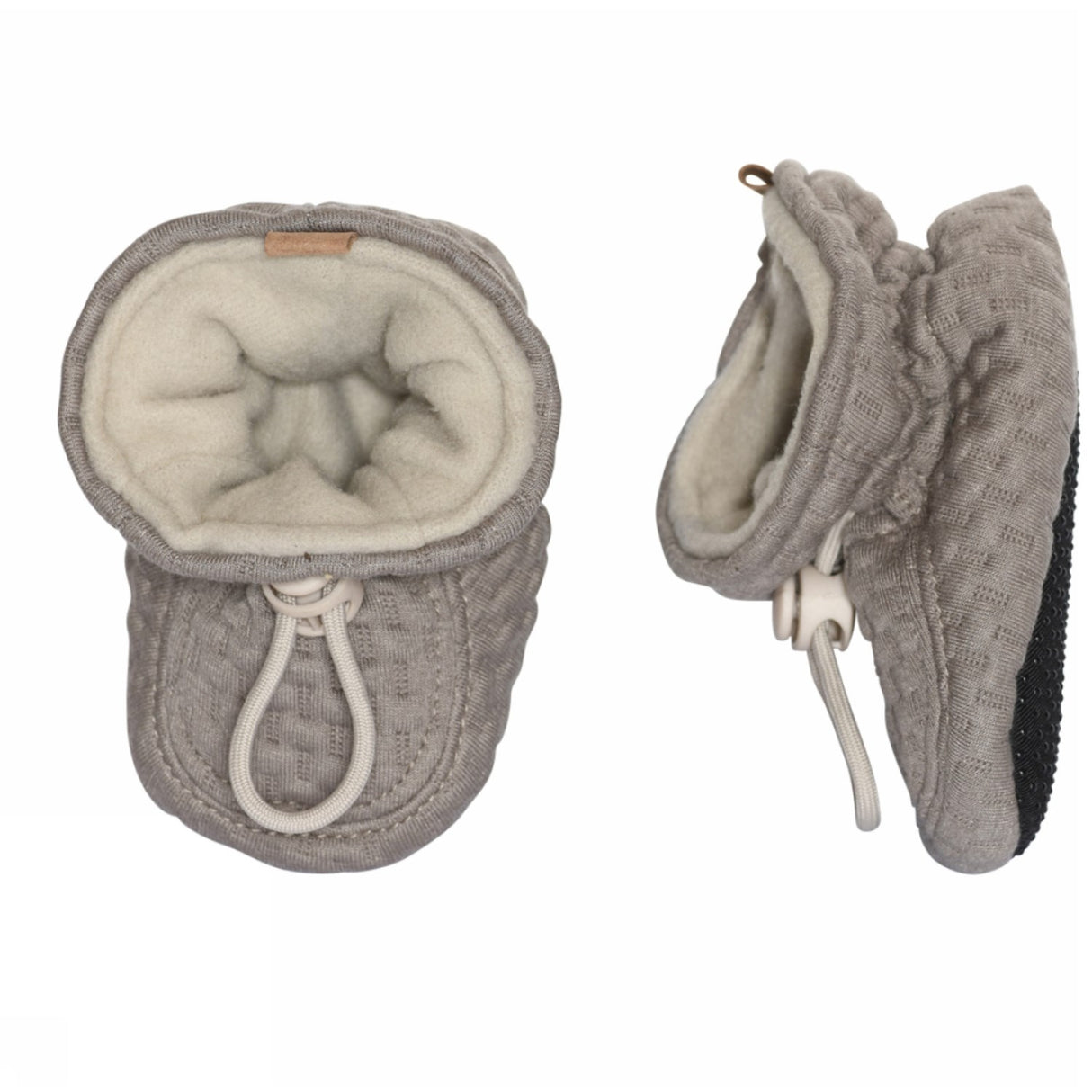 MELTON Textile Slippers Structure Beige Melange