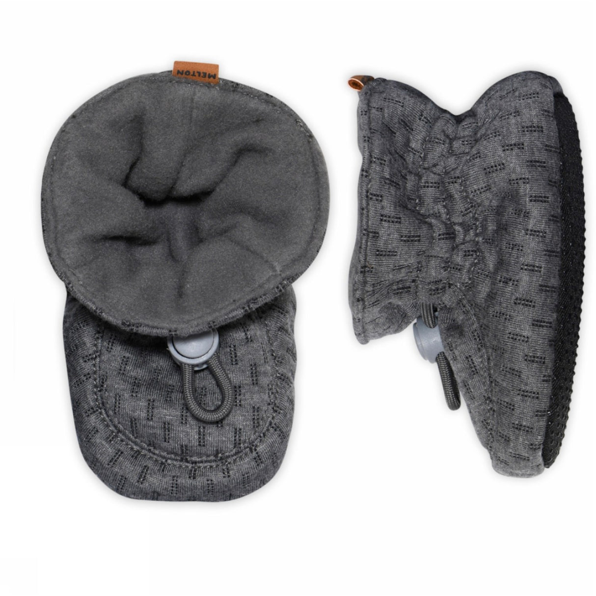 MELTON Medium Grey Melange Structure Textile Slippers