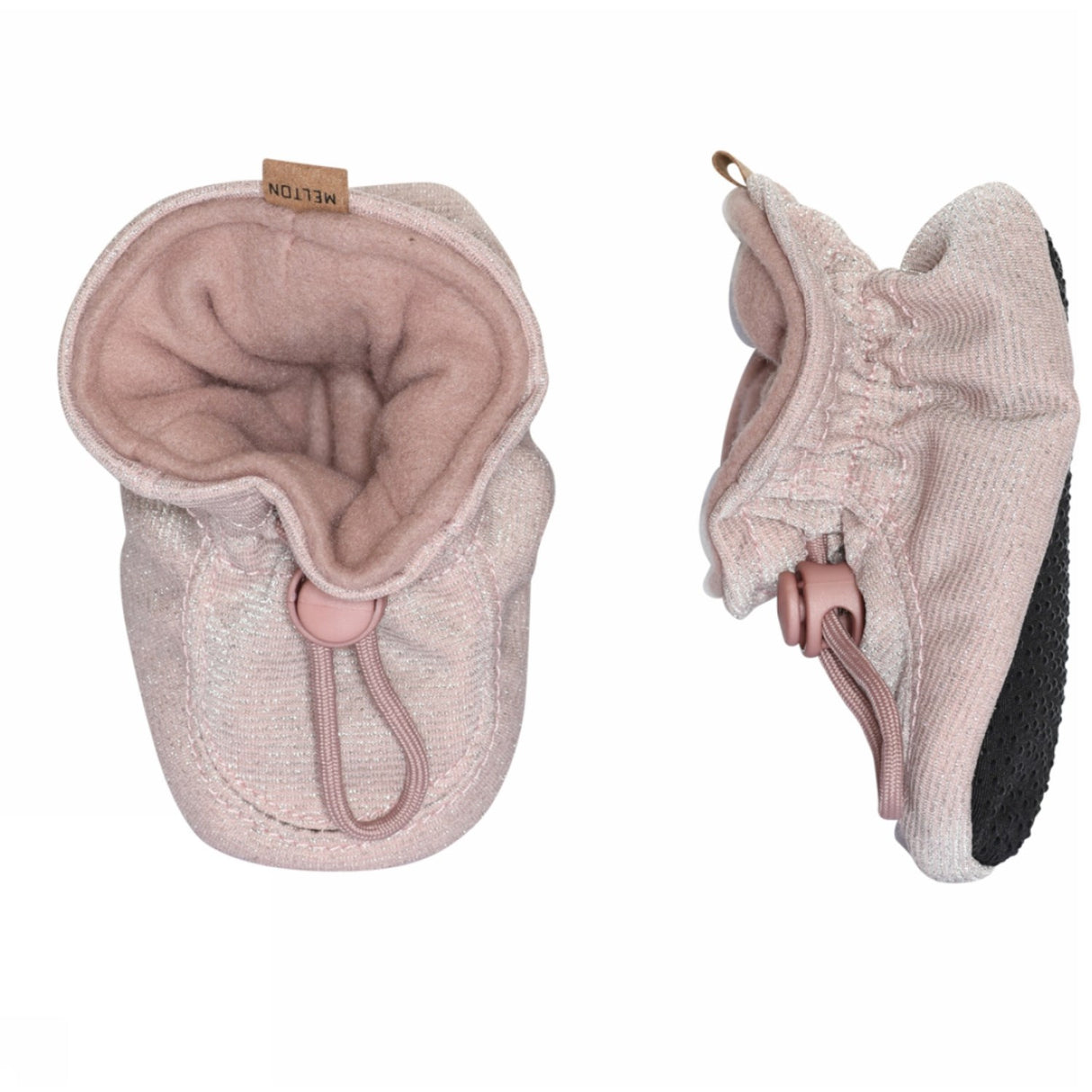 MELTON Textile Slippers Glitter Alt Rosa