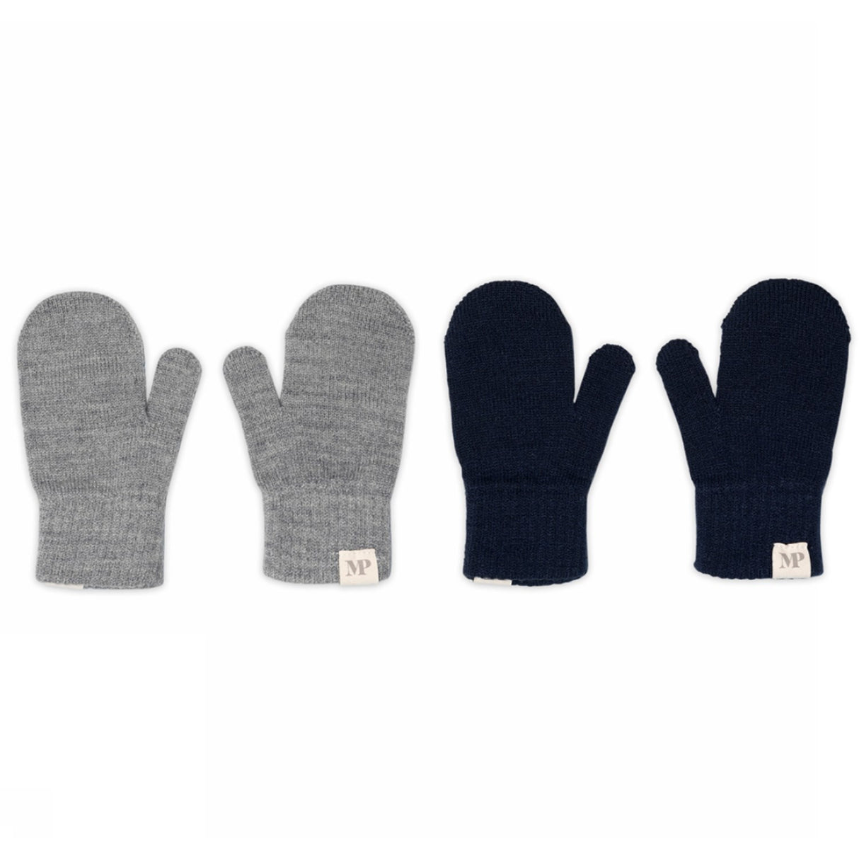 Mp Danmark Mix Light Grey Mel Blue Comfy Mittens 2-Pack