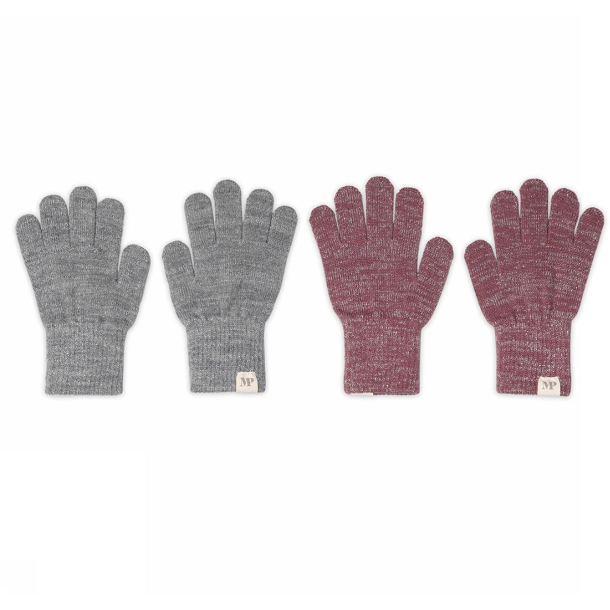 Mp Danmark Mix Light Grey Mel Grape Shake Comfy Glitter Gloves 2-Pack