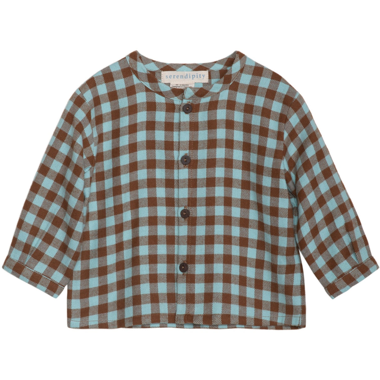 Serendipity Coffee Checks Baby Brushed Shirt
