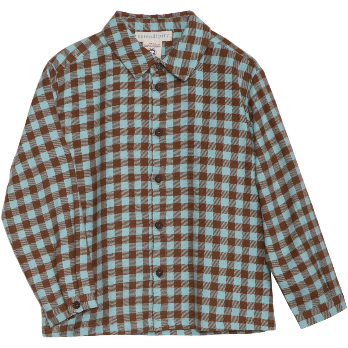 Serendipity Coffee Checks Brushed Collar Shirt