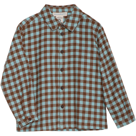 Serendipity Coffee Checks Brushed Collar Shirt