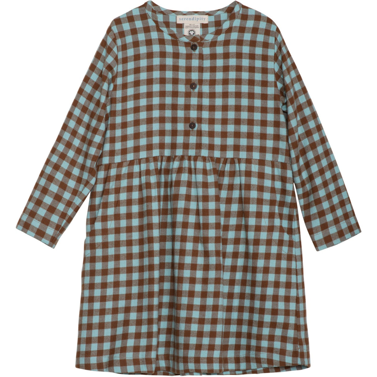 Serendipity Coffee Checks Brushed Dress