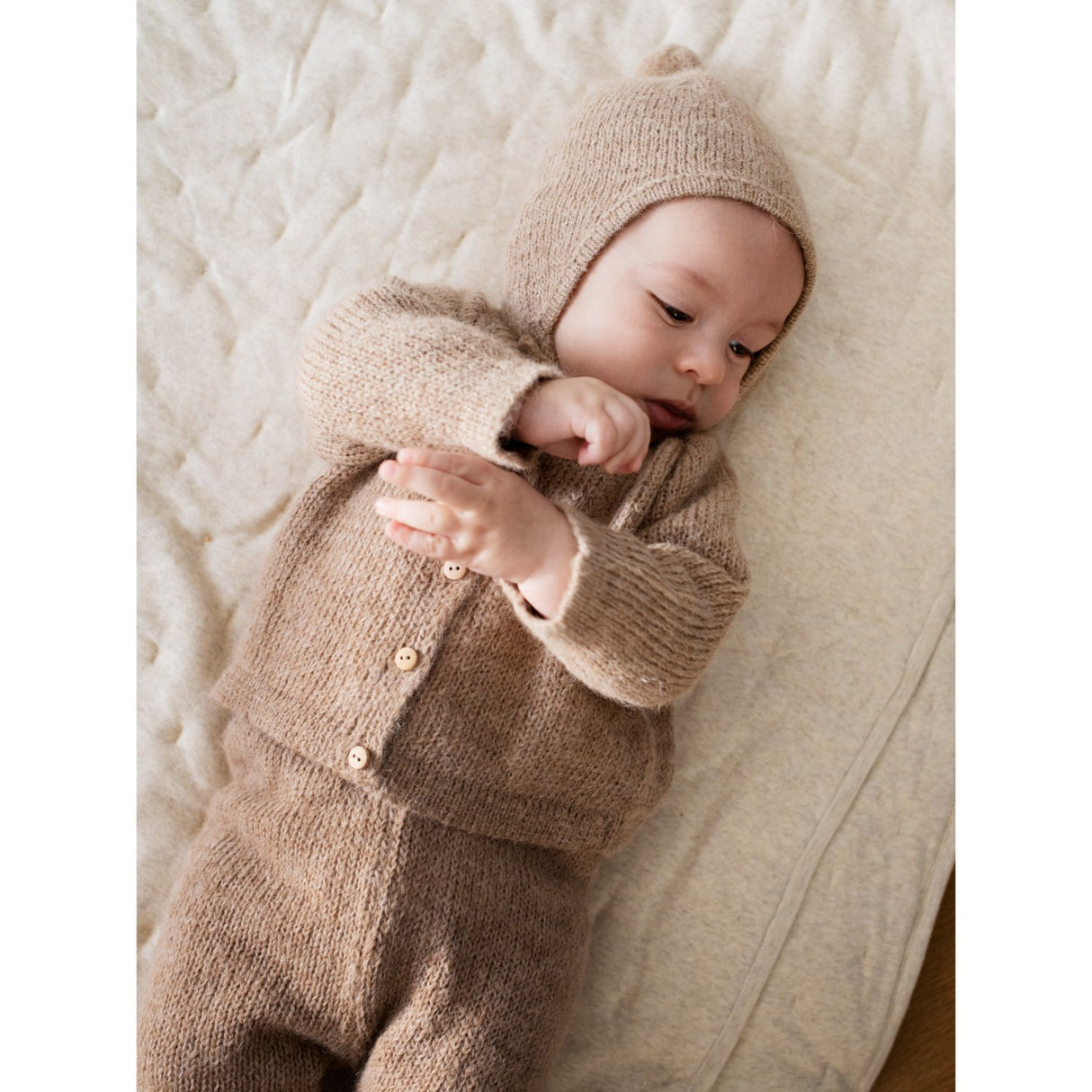 Serendipity Beige Baby Alpaca Suri Cardigan