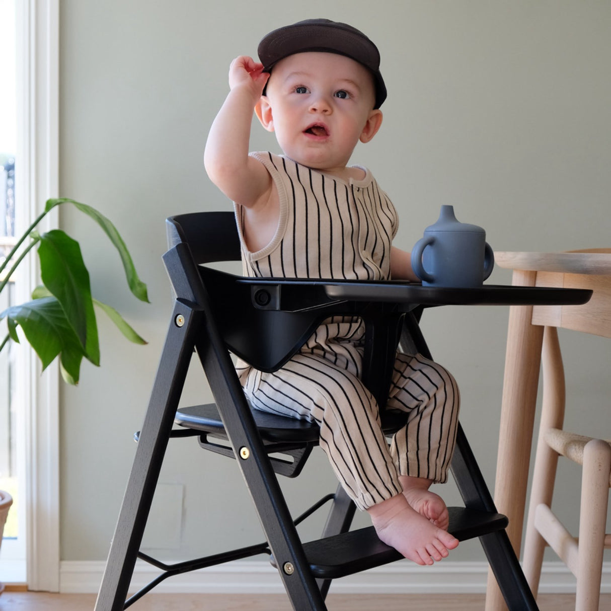 KAOS Black Klapp High Chair Oak