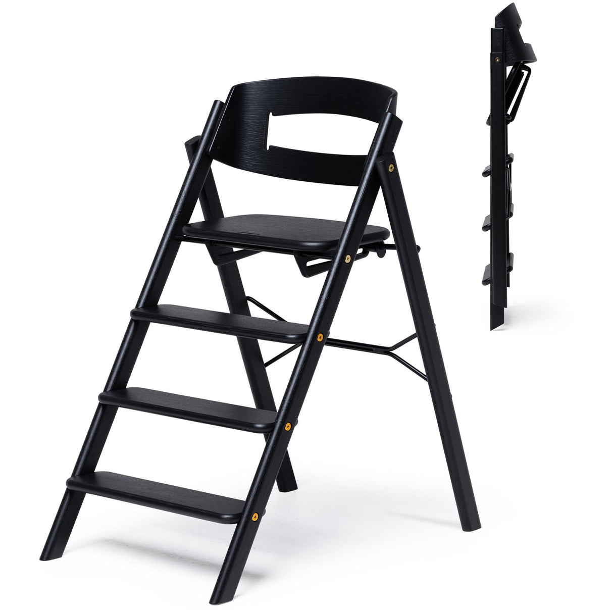 KAOS Black Klapp High Chair Oak