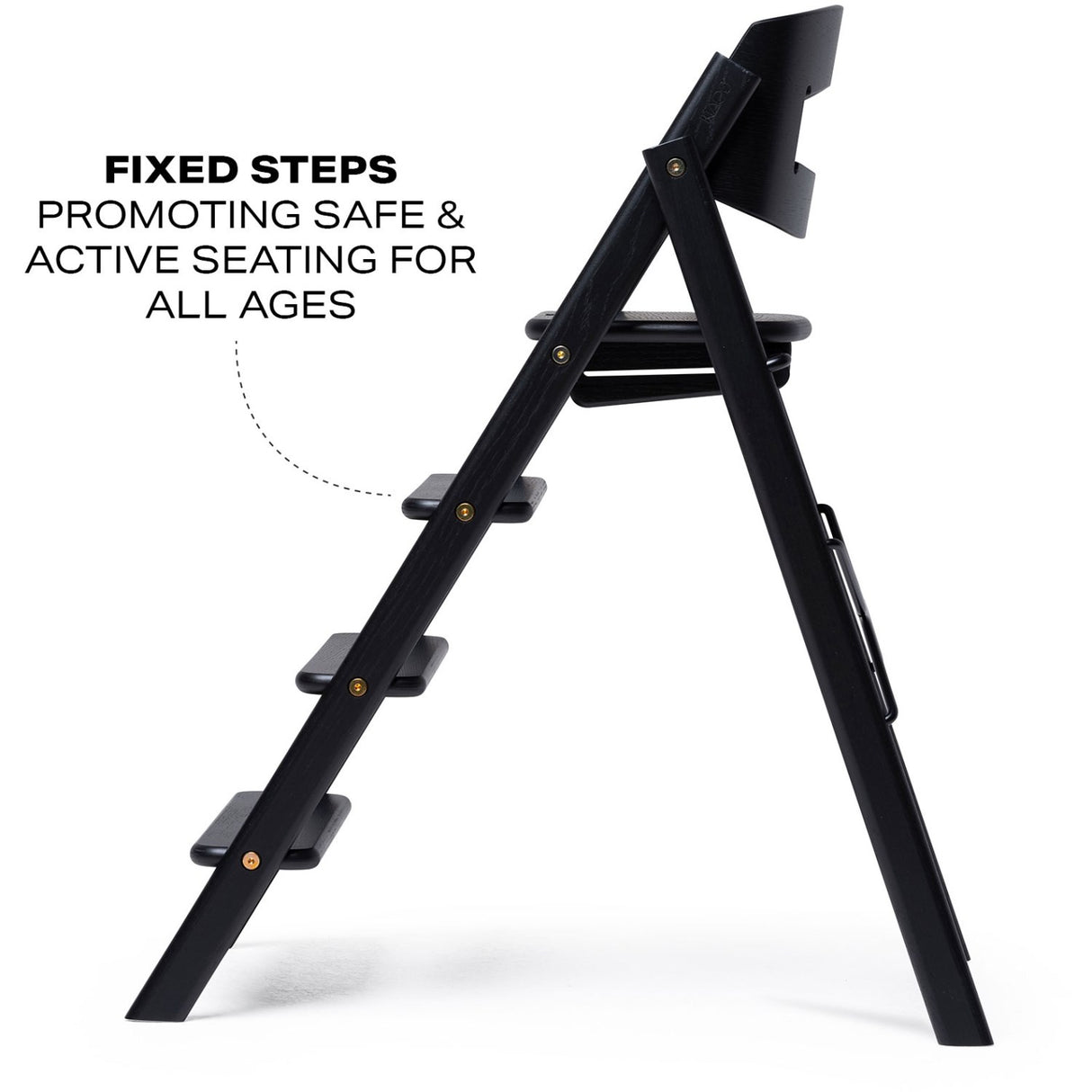 KAOS Black Klapp High Chair Oak