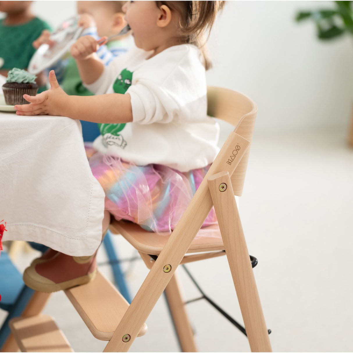 KAOS Natural Klapp High Chair Beech