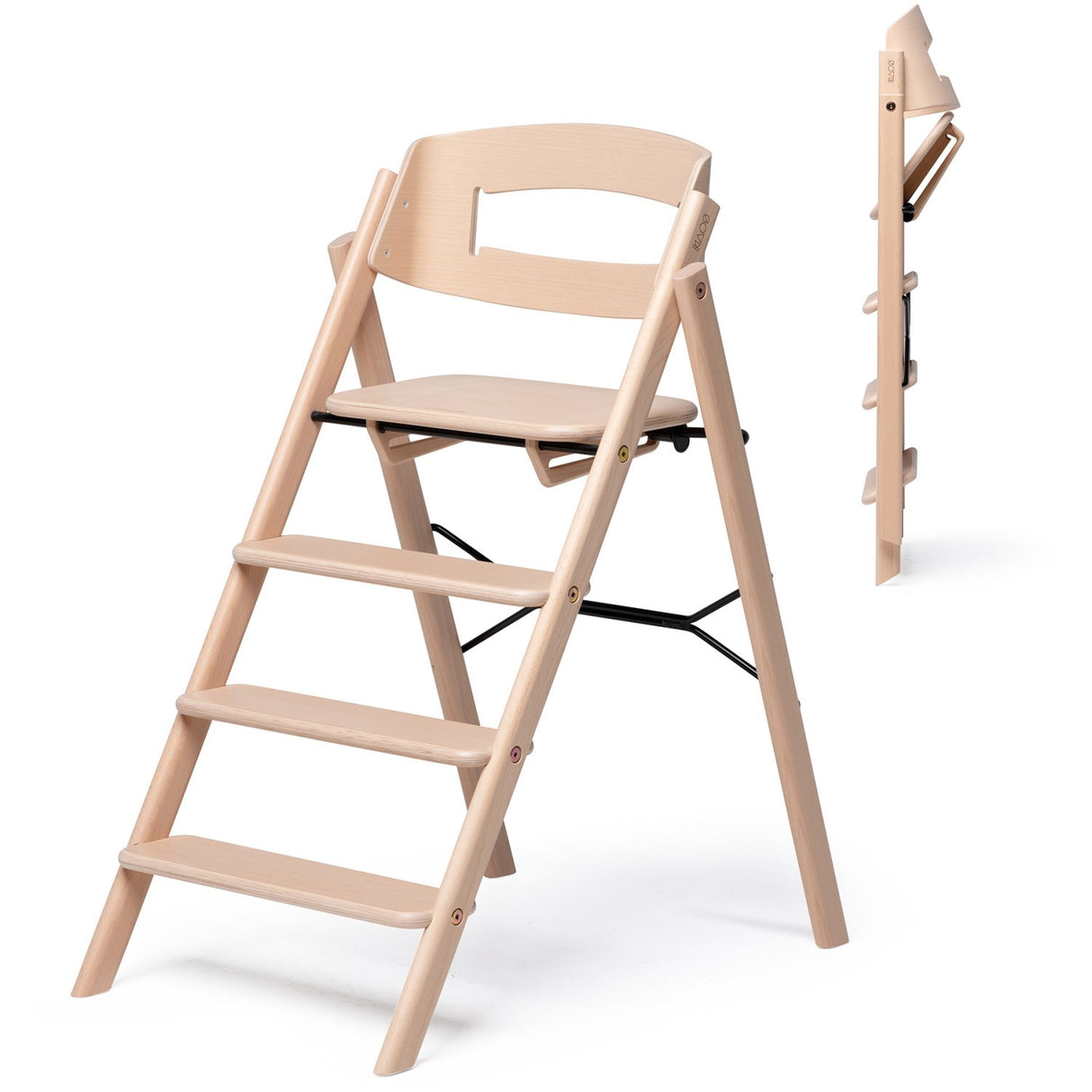 KAOS Natural Klapp High Chair Beech