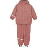 CeLaVi Brick Dust Rainwear Set Aop W. Fleece
