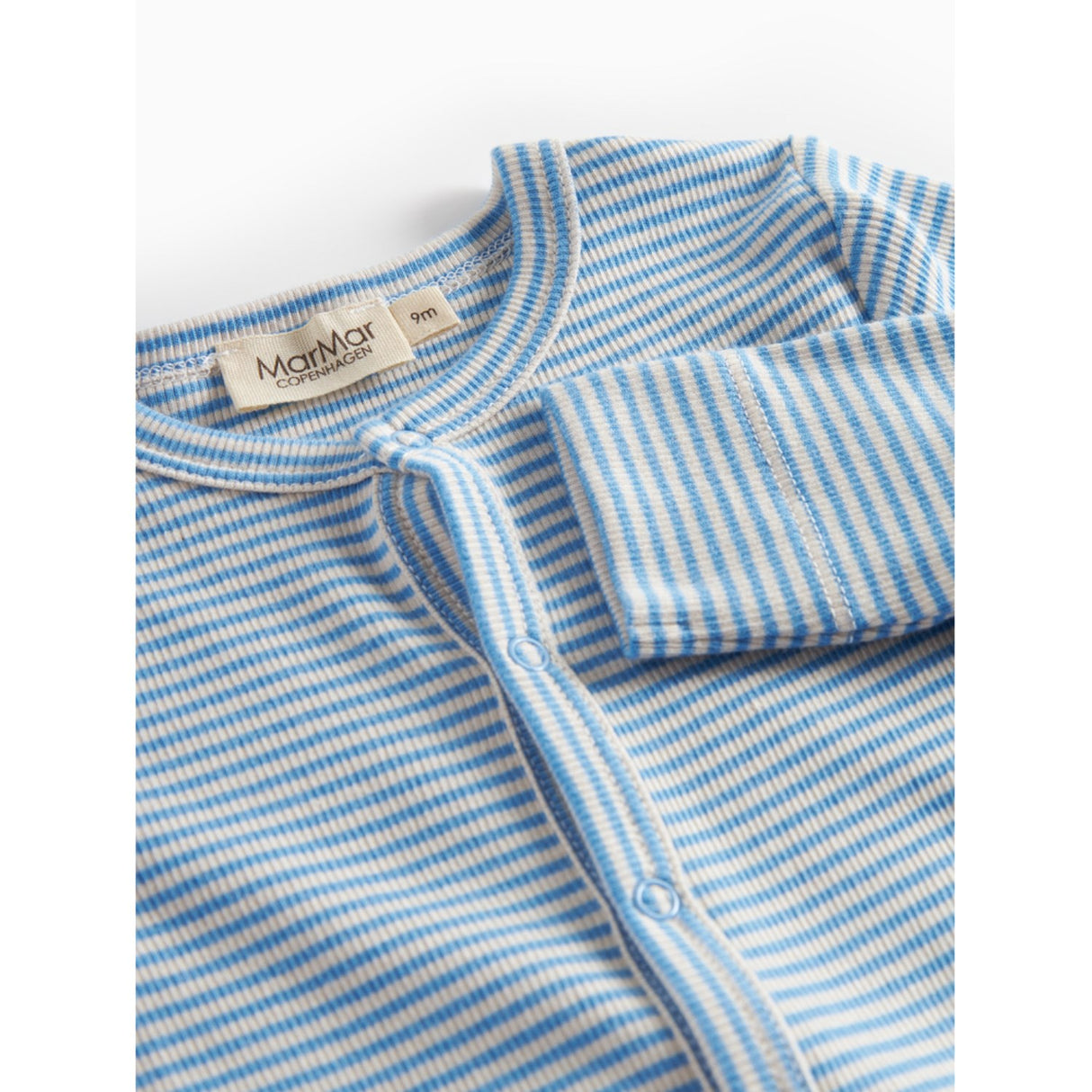 MarMar Modal Fine Rib Blue Stripe Ruka Onesies