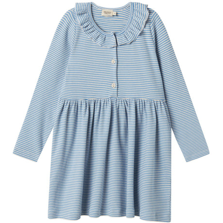 MarMar Modal Fine Rib Blue Stripe Dama LS Dress
