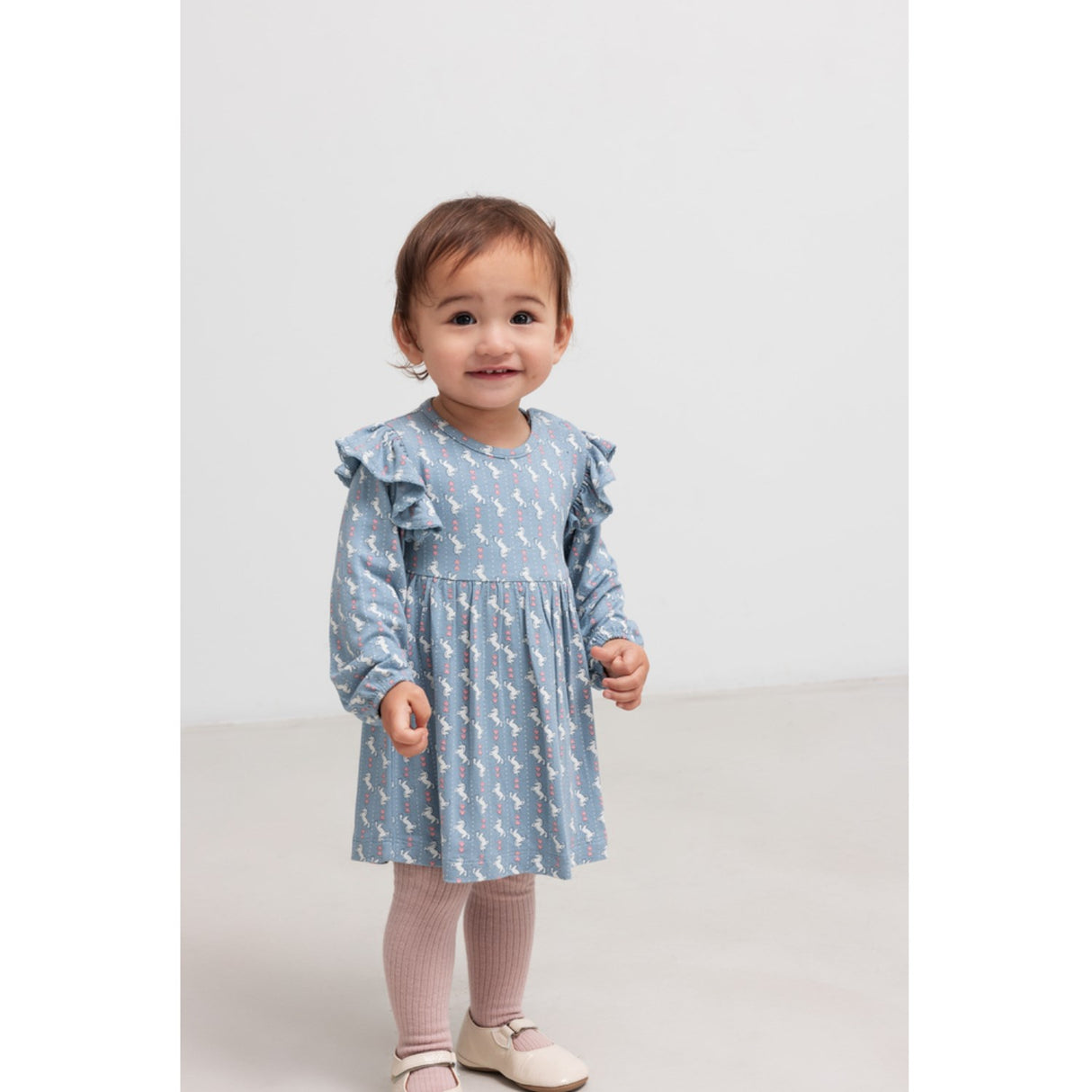 MarMar Smooth Jersey Unicorn Dream Ramona Frill LS Dress