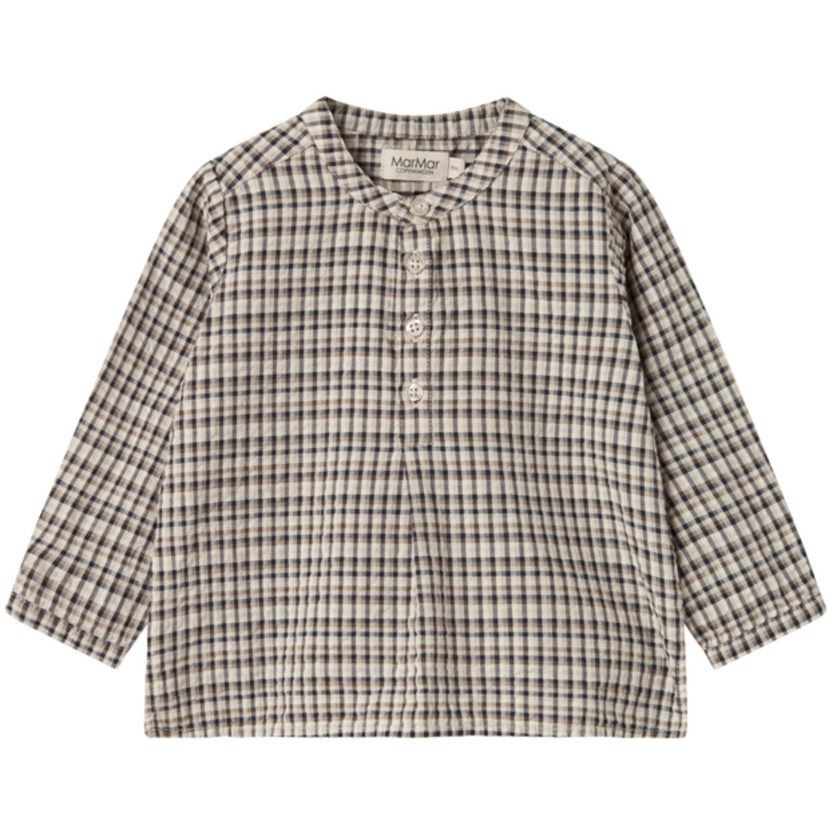 MarMar Seersucker Check Pilot Navy Check Totoro Shirt