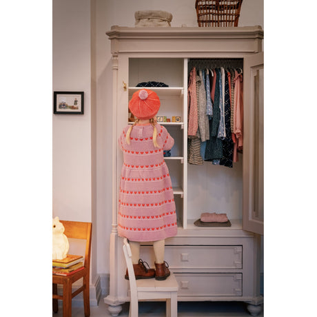 MarMar Light Cotton Wool Pattern Soft Berry Hearts Daso Knit Dress