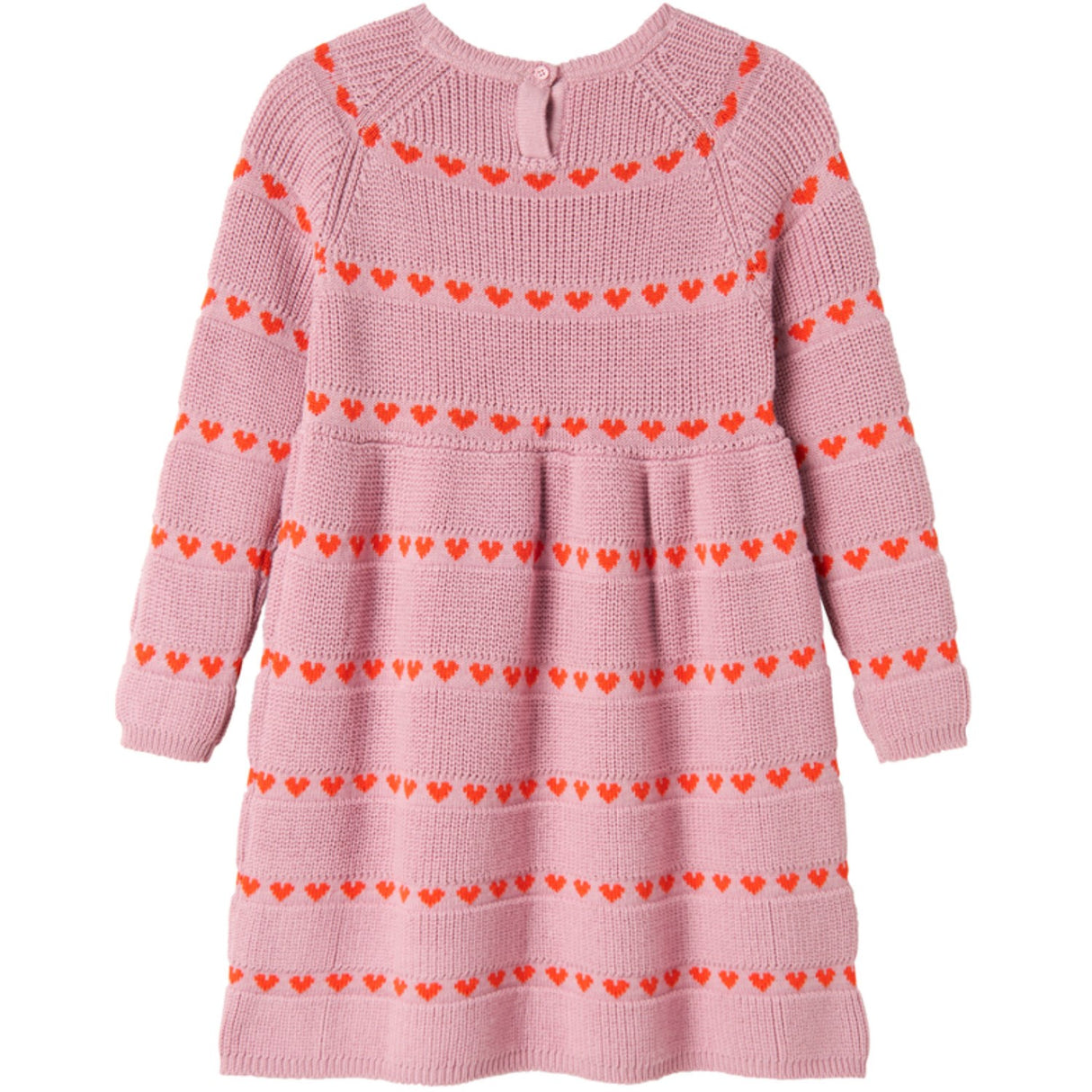 MarMar Light Cotton Wool Pattern Soft Berry Hearts Daso Knit Dress