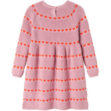 MarMar Light Cotton Wool Pattern Soft Berry Hearts Daso Knit Dress