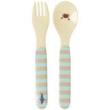 Rice Blue Ocean Print Kids Melamine Spoon And Fork