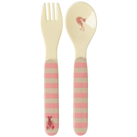 Rice Coral Ocean Print Kids Melamine Spoon And Fork