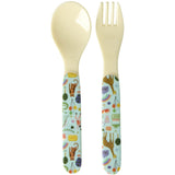 Rice Mint Fun Fair Print Baby Melamine Spoon And Fork