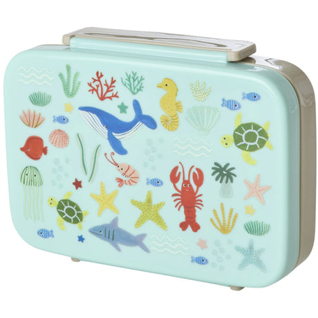 Rice Blue Ocean Print Plastic Lunchbox With 6 Rooms