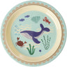Rice Blue Ocean Print Melamine Kids Lunch Plate