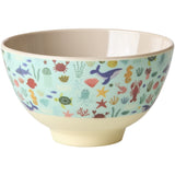 Rice Blue Ocean Print Melamine Bowl Small 300 Ml