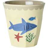 Rice Blue Ocean Print Melamine Cups Small 6 Pack 160 Ml