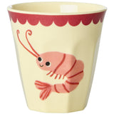 Rice Coral Ocean Print Melamine Cups Small 6 Pack 160 Ml