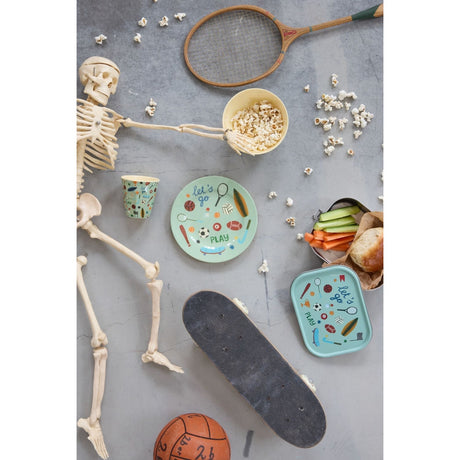 Rice Sports Print Melamine Round Side Plates