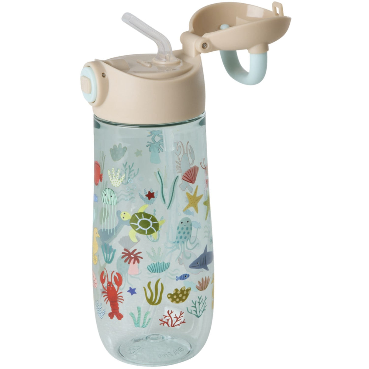 Rice Blue Ocean Print Plastic Kids Drinking Bottle 550 Ml