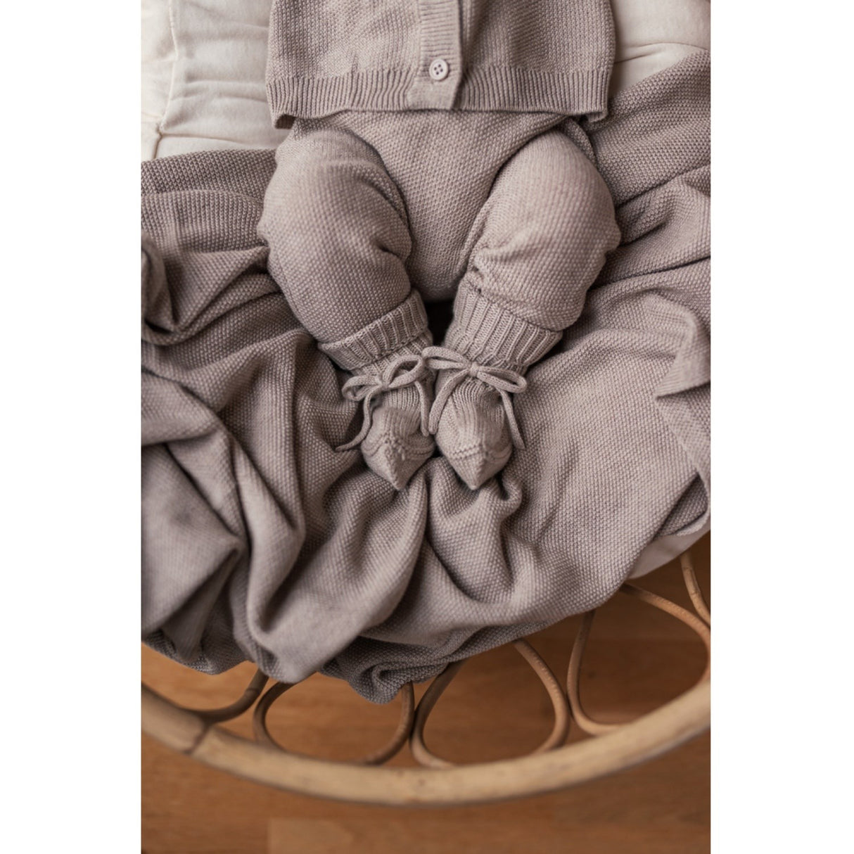 MarMar New Born Modal Mix Pearl Cashew Melange Alia Knit Blanket
