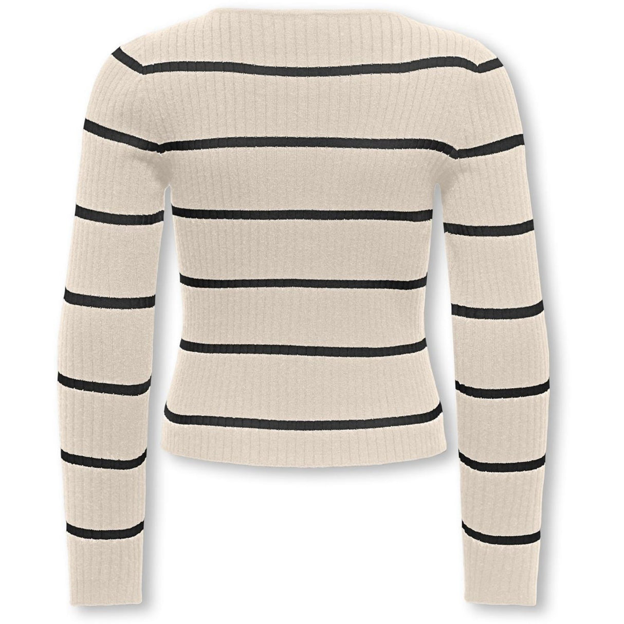 kids ONLY Whitecap Gray Black Kogibi Ls Rib Boatneck Cp Knt