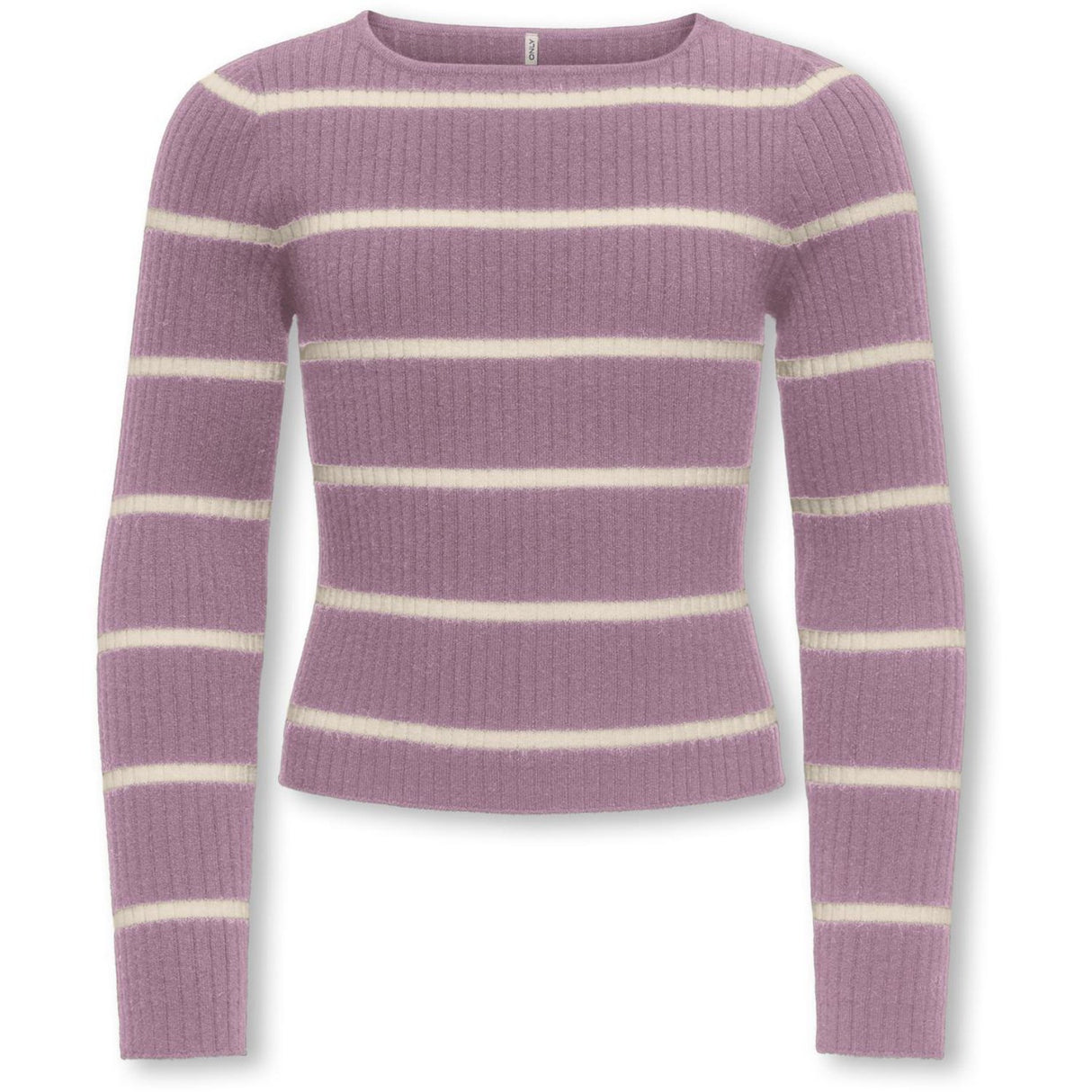 kids ONLY Mauve Orchid Whitecap Gray Kogibi Ls Rib Boatneck Cp Knt