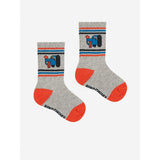 Bobo Choses Light Heather Grey Doggy Mate Short Socks