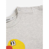 Bobo Choses Light Heather Grey Striped Duck T-Shirt