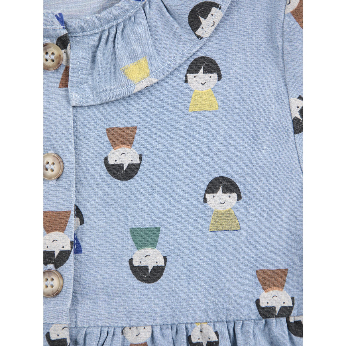 Bobo Choses Light Blue Game Pawns All Over Light Denim Dress