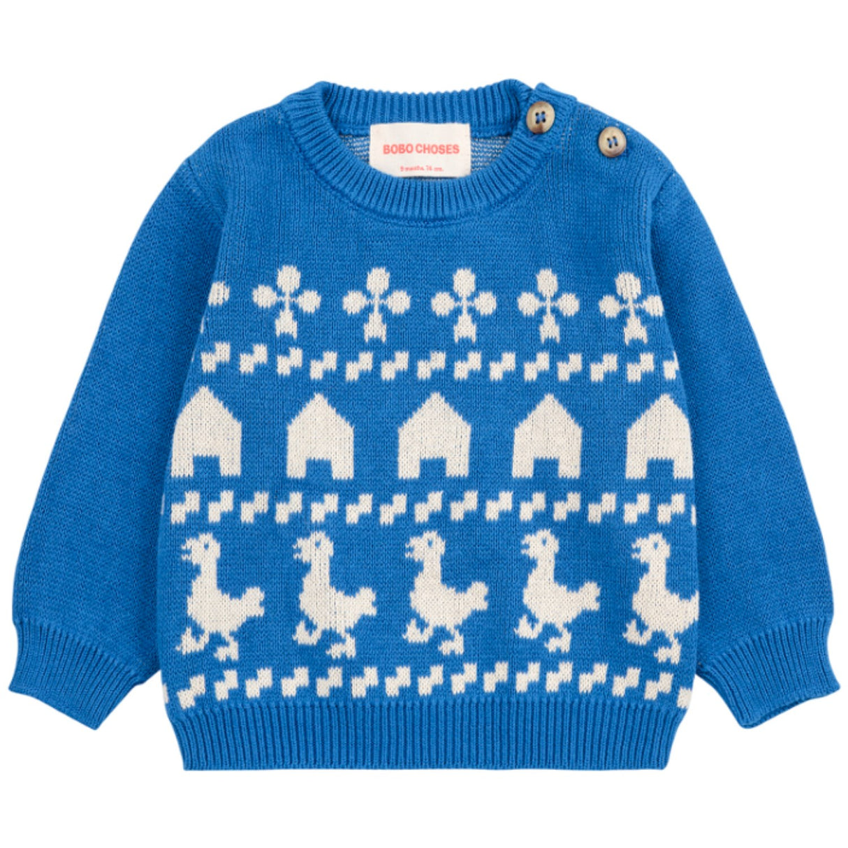 Bobo Choses Blue Farm Jaquard Jumper