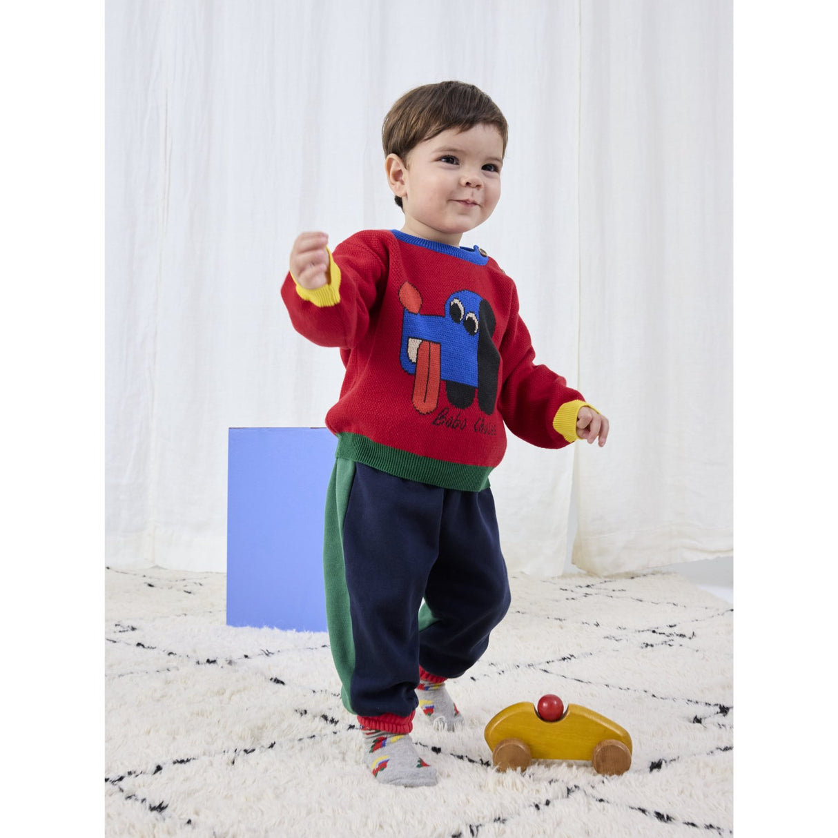 Bobo Choses Light Heather Grey Bobo Choo Choo All Over Long Socks