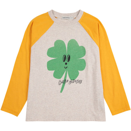 Bobo Choses Yellow Lucky Clover Ranglan Sleeves T-Shirt