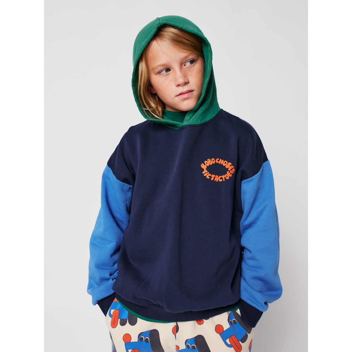 Bobo Choses Multicolor Tic Tac Toe Color Block Hoodie